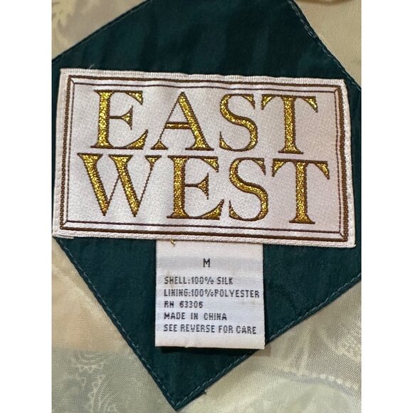 Vintage East West All Over Patchwork  Silk Bomber Jacket Full Zip Lightweight - Picture 3 of 11